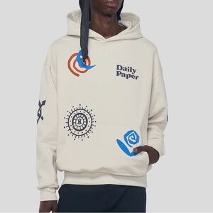 Daily Paper Puscren Hoodie in White Sand Men’s Medium NEW Contemporary Casual